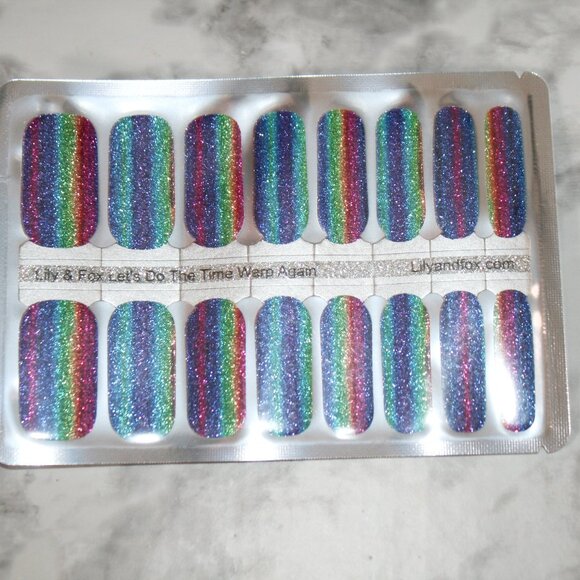 3 For 15 - LILY & FOX - LET'S DO THE TIME WARP AGAIN Nail Stickers Wraps Strips - Picture 2 of 10